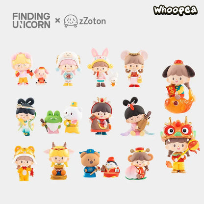 zZoton New Year In Apple Village Series Figures, Blind Box