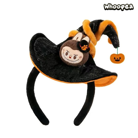 LABUBU Halloween Magic of Pumpkin Serie Plüsch-Stirnband, POP LAND Limited
