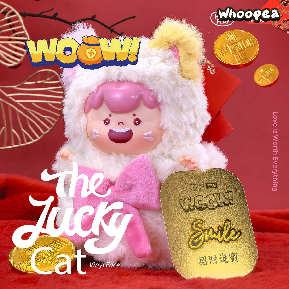 WOOW The Lucky Cat Series Vinyl Face Plush Dolls, Blind Box