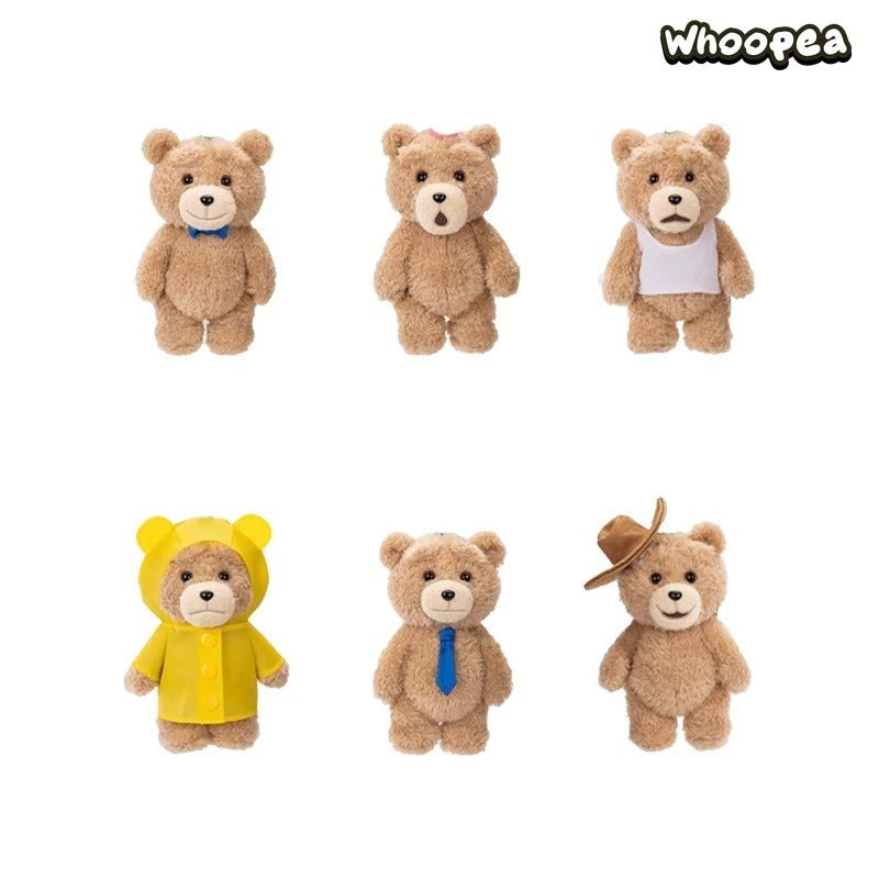POP MART Ted2 Bear  Plush Pendant Action Figures, Blind Box