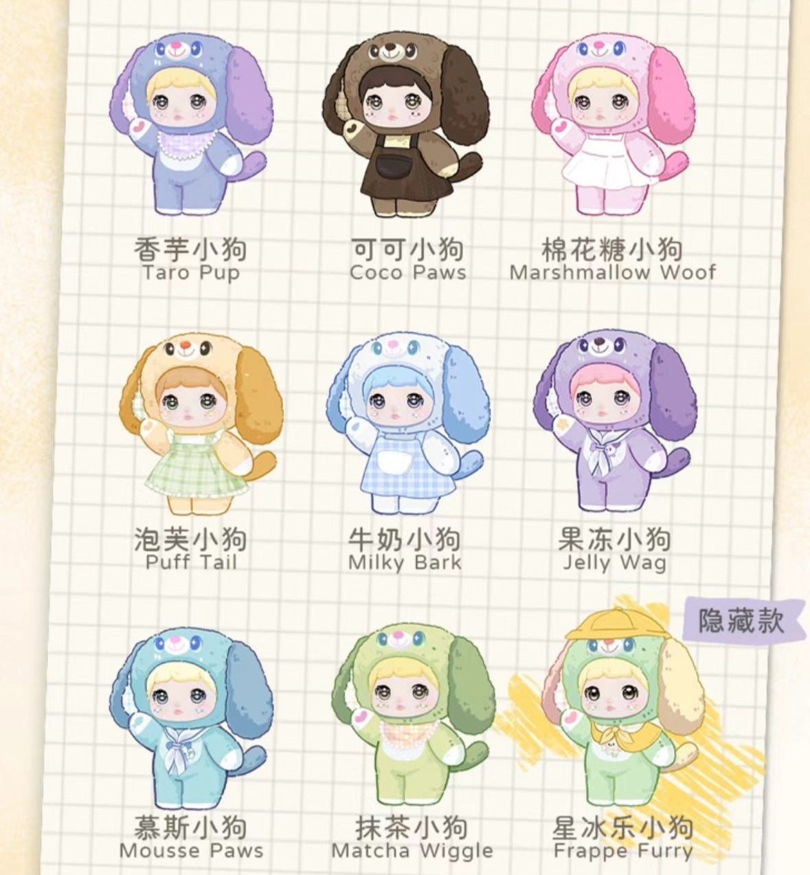 Nommi V5 Puppy Diary Series Plush Dolls, Blind Box