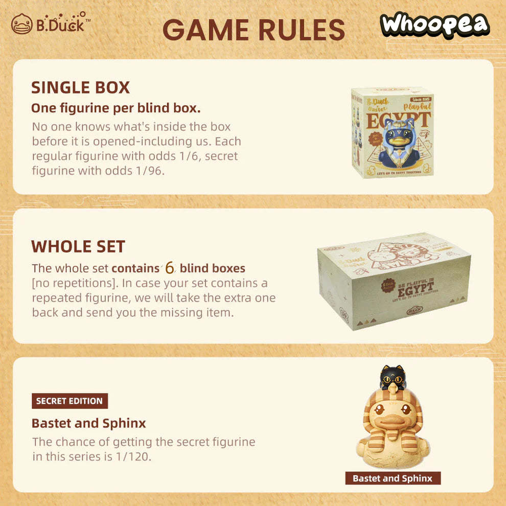 Bastet X B.Duck Be Playful In Egypt Series Figures, Blind Box